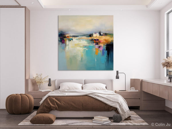 Abstract Landscape Painting on Canvas, Extra Large Original Artwork, Large Paintings for Bedroom, Oversized Contemporary Wall Art Paintings-HomePaintingDecor