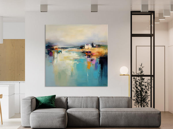 Abstract Landscape Painting on Canvas, Extra Large Original Artwork, Large Paintings for Bedroom, Oversized Contemporary Wall Art Paintings-HomePaintingDecor
