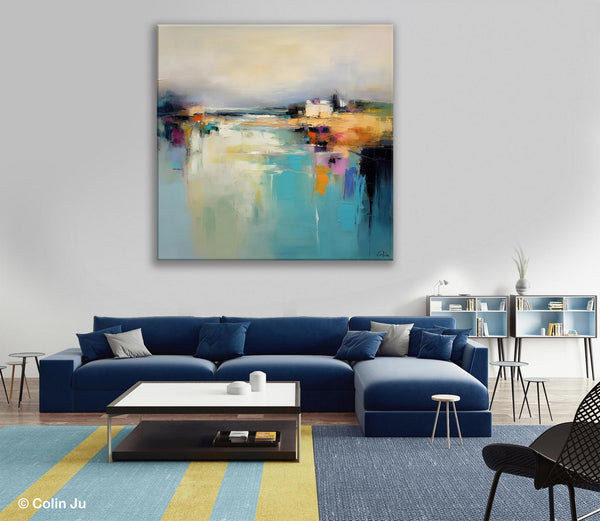 Abstract Landscape Painting on Canvas, Extra Large Original Artwork, Large Paintings for Bedroom, Oversized Contemporary Wall Art Paintings-HomePaintingDecor