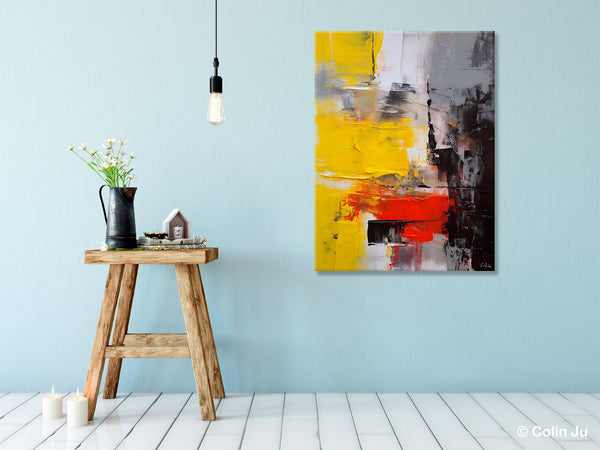 Simple Wall Art Paintings, Living Room Modern Wall Art, Original Contemporary Art, Acrylic Canvas Painting, Large Painting Behind Sofa-HomePaintingDecor