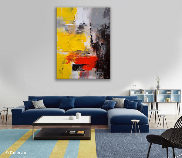 Simple Wall Art Paintings, Living Room Modern Wall Art, Original Contemporary Art, Acrylic Canvas Painting, Large Painting Behind Sofa-HomePaintingDecor