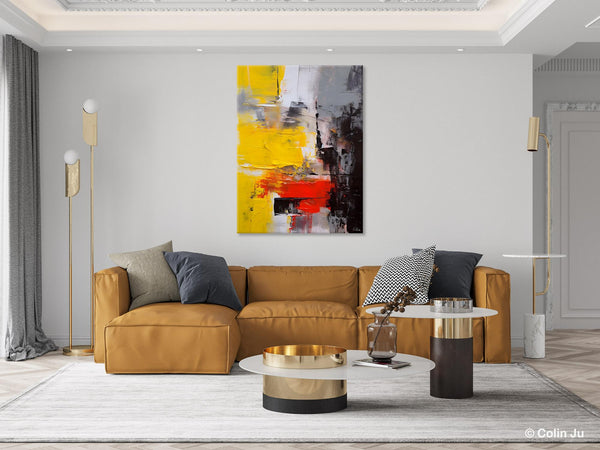 Simple Wall Art Paintings, Living Room Modern Wall Art, Original Contemporary Art, Acrylic Canvas Painting, Large Painting Behind Sofa-HomePaintingDecor