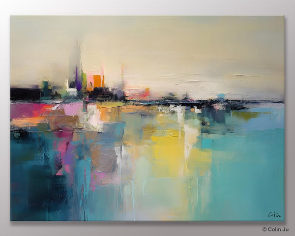 Acrylic Painting on Canvas, Original Landscape Paintings, Landscape Canvas Paintings for Living Room, Extra Large Modern Wall Art Paintings-HomePaintingDecor