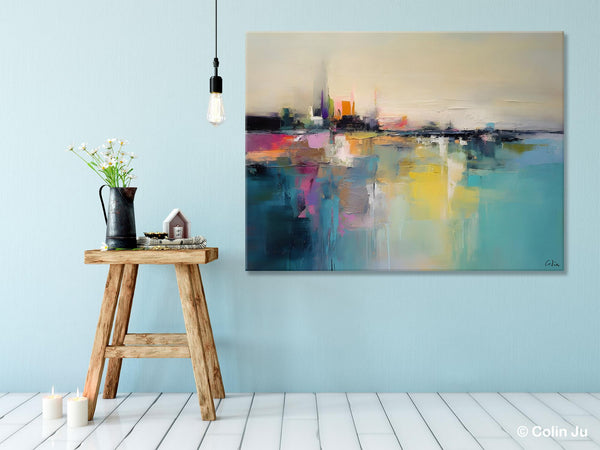 Acrylic Painting on Canvas, Original Landscape Paintings, Landscape Canvas Paintings for Living Room, Extra Large Modern Wall Art Paintings-HomePaintingDecor