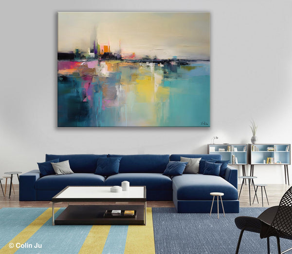 Acrylic Painting on Canvas, Original Landscape Paintings, Landscape Canvas Paintings for Living Room, Extra Large Modern Wall Art Paintings-HomePaintingDecor