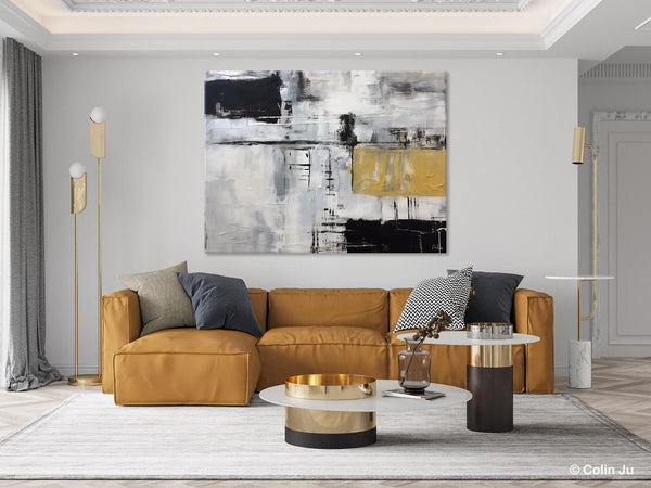 Black Abstract Acrylic Paintings, Large Paintings for Bedroom, Simple Modern Art, Original Canvas Paintings, Contemporary Canvas Paintings-HomePaintingDecor