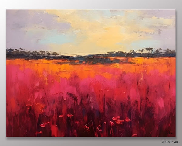 Oversized Modern Wall Art Paintings, Original Landscape Paintings, Modern Acrylic Artwork on Canvas, Large Abstract Painting for Living Room-HomePaintingDecor