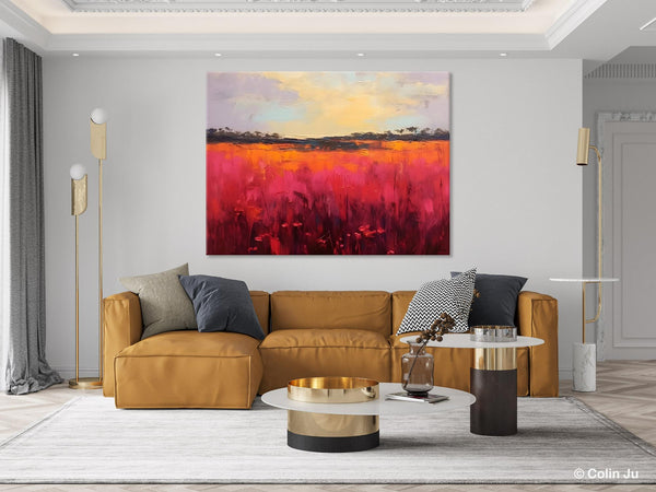 Oversized Modern Wall Art Paintings, Original Landscape Paintings, Modern Acrylic Artwork on Canvas, Large Abstract Painting for Living Room-HomePaintingDecor