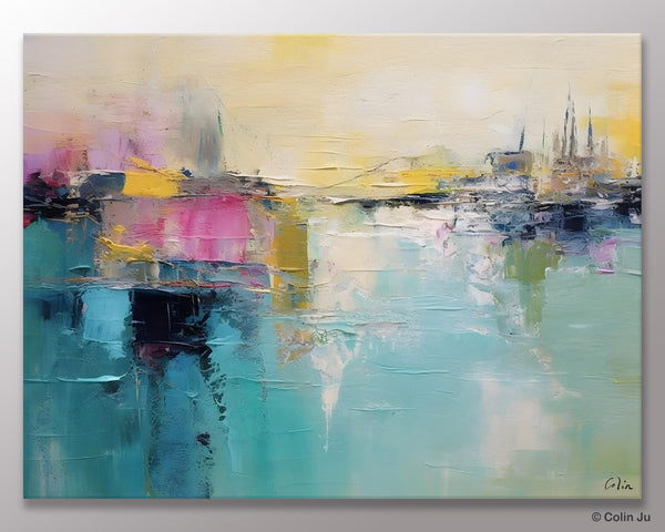 Acrylic Paintings Behind Sofa, Abstract Paintings for Bedroom, Contemporary Canvas Wall Art, Original Hand Painted Canvas Art, Buy Paintings Online-HomePaintingDecor