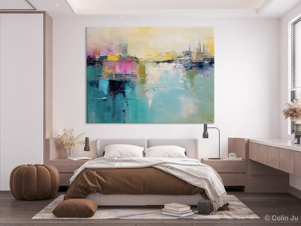 Acrylic Paintings Behind Sofa, Abstract Paintings for Bedroom, Contemporary Canvas Wall Art, Original Hand Painted Canvas Art, Buy Paintings Online-HomePaintingDecor