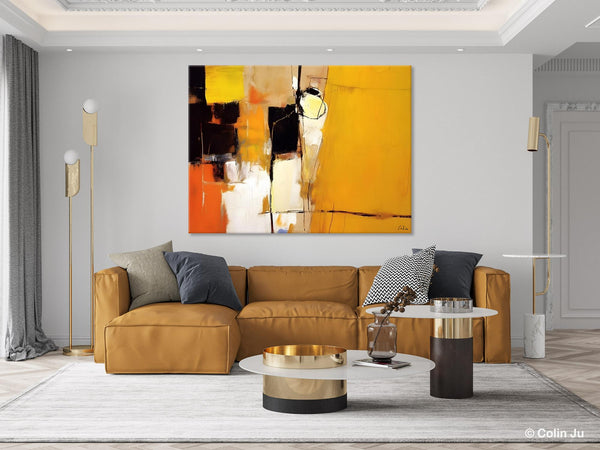 Simple Modern Paintings for Living Room, Original Abstract Paintings, Yellow Abstract Contemporary Art, Acrylic Painting on Canvas, Hand Painted Canvas Art-HomePaintingDecor