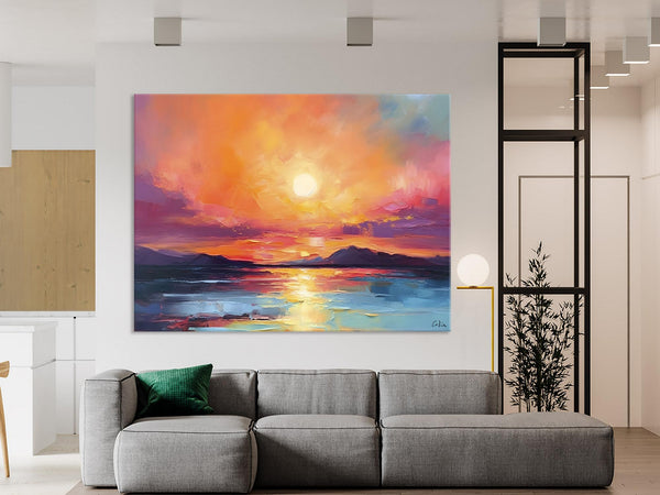 Simple Wall Art Ideas, Original Landscape Abstract Painting, Dining Room Abstract Paintings, Large Landscape Canvas Paintings, Buy Art Online-HomePaintingDecor