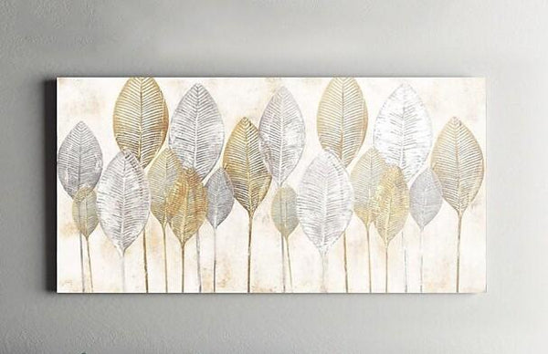 Abstract Leaves Paintings, Contemporary Wall Art Paintings, Simple Modern Paintings for Dining Room-HomePaintingDecor