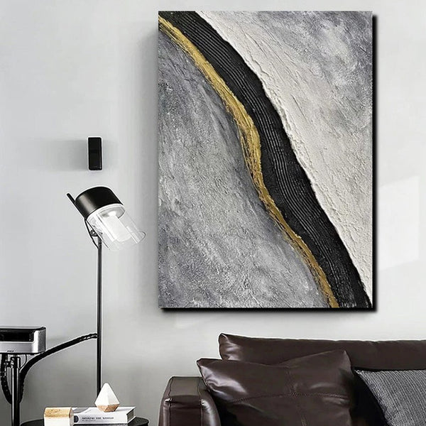 Bedroom Wall Art Ideas, Black Abstract Painting, Acrylic Canvas Paintings for Living Room, Simple Wall Art Ideas, Buy Paintings Online-HomePaintingDecor