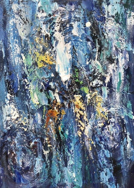 Simple Modern Art Ideas, Blue Abstract Canvas Painting, Contemporary Acrylic Paintings, Modern Paintings for Living Room, Large Wall Art Paintings-HomePaintingDecor