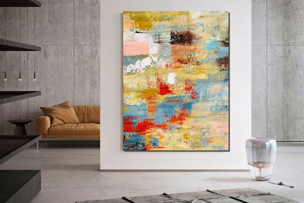 Contemporary Modern Art Paintings, Simple Modern Art, Living Room Wall Art Ideas, Palette Knife Paintings, Large Modern Art Ideas-HomePaintingDecor