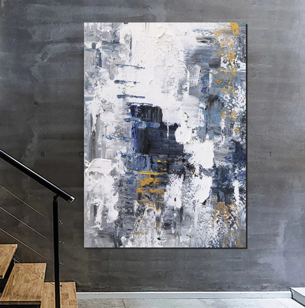 Living Room Abstract Wall Art Ideas, Large Acrylic Canvas Paintings, Large Wall Art Ideas, Impasto Painting, Simple Modern Abstract Painting-HomePaintingDecor