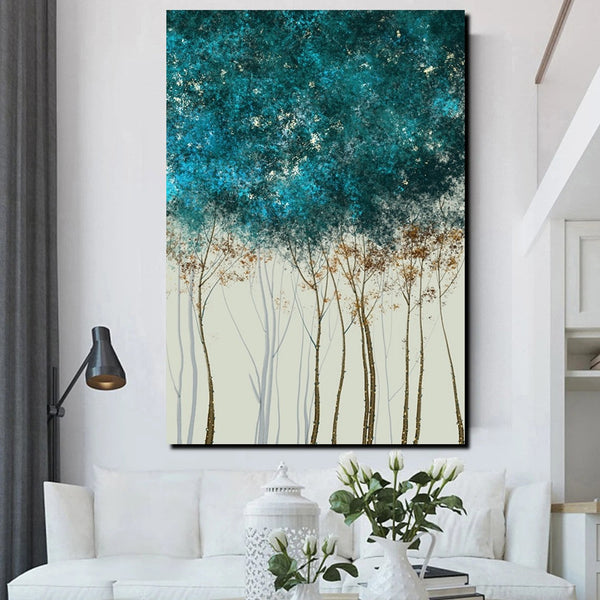 Tree Paintings, Simple Modern Art, Dining Room Wall Art Ideas, Buy Canvas Art Online, Simple Abstract Art, Large Acrylic Painting on Canvas-HomePaintingDecor