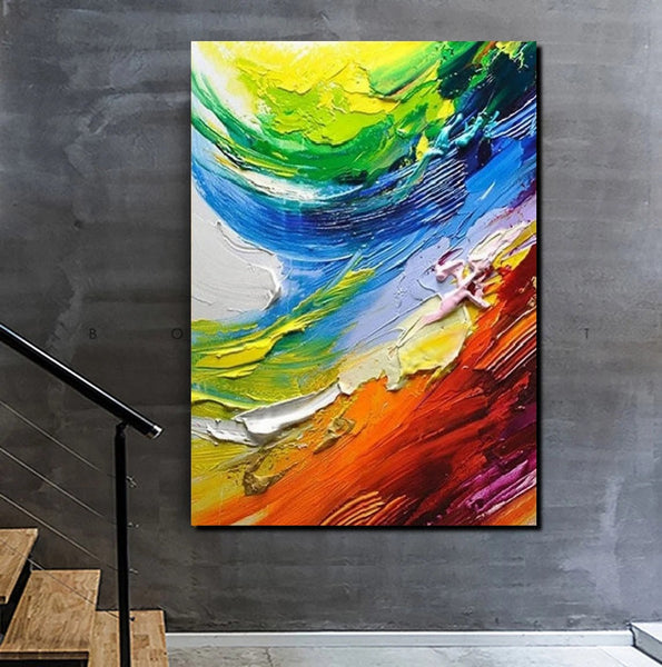 Contemporary Modern Art, Living Room Wall Art Ideas, Impasto Paintings, Buy Large Paintings Online, Palette Knife Paintings-HomePaintingDecor