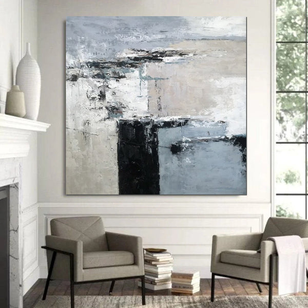 Simple Acrylic Paintings, Modern Wall Art Paintings for Living Room, Dining Room Acrylic Paintings, Heavy Texture Canvas Art, Buy Art Online-HomePaintingDecor