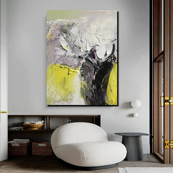 Living Room Abstract Paintings, Hand Painted Canvas Paintings, Heavy Texture Paintings, Palette Knife Painting, Modern Acrylic Painting-HomePaintingDecor