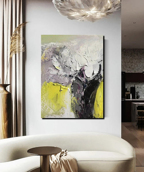 Living Room Abstract Paintings, Hand Painted Canvas Paintings, Heavy Texture Paintings, Palette Knife Painting, Modern Acrylic Painting-HomePaintingDecor