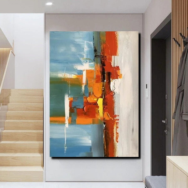 Abstract Paintings Behind Sofa, Heavy Texture Paintings for Living Room, Contemporary Modern Art, Buy Large Paintings Online-HomePaintingDecor