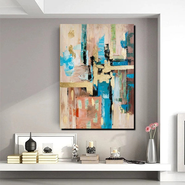 Abstract Paintings for Dining Room, Modern Paintings Behind Sofa, Palette Knife Canvas Art, Impasto Wall Art, Buy Paintings Online-HomePaintingDecor