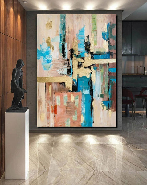 Abstract Paintings for Dining Room, Modern Paintings Behind Sofa, Palette Knife Canvas Art, Impasto Wall Art, Buy Paintings Online-HomePaintingDecor