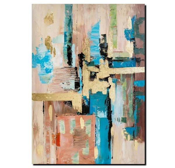 Abstract Paintings for Dining Room, Modern Paintings Behind Sofa, Palette Knife Canvas Art, Impasto Wall Art, Buy Paintings Online-HomePaintingDecor