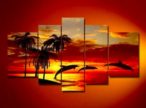 Sunrise Paintings, Landscape Sunrise Paintings, Acrylic Sunrise Painting, Canvas Sunrise Art, Landscape Painting, Sunrise Painting, 3 Piece Painting, Acrylic Painting on Canvas, Wall Art Paintings