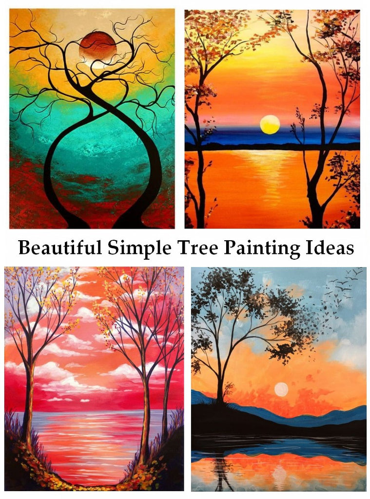 Beautiful Easy Tree Painting Ideas for Beginners, Simple Landscape Painting Ideas, Tree of Life Painting, Easy Landscape Painting Ideas for Beginners, Simple Acrylic Painting Ideas for Kids