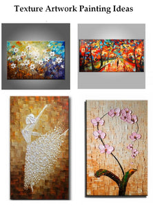 Heavy Texture Paintings Painted by Palette Knife, Acrylic Texture Artwork, Impasto Painting, Easy Flower Painting Ideas for Beginners, Simple Acrylic Painting Ideas