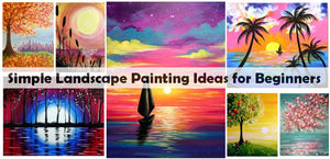 Easy Painting Ideas, Easy Landscape Painting Ideas for Beginners, Easy DIY Acrylic Painting Ideas for Kids, Easy Seascape Paintings