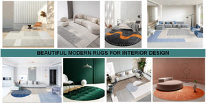 Modern Rugs for Living Room, Modern Rugs 8x10, Indoor Modern Rugs, Modern Rugs for Bedroom, Large Abstract Contemporary Modern Rugs, Grey Modern Rugs, Blue Modern Area Rugs