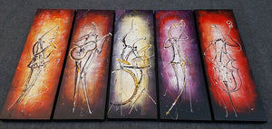 Painting Samples of 5 Piece Canvas Art, Musician Painting, Extra Large Canvas Art, Large Paintings for Dining Room, Acrylic Painting on Canvas, Wall Art Paintings for Bedroom