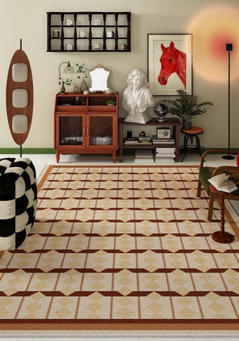 Abstract Geometric Modern Rugs, Dining Room Floor Carpets, Contemporary Modern Rugs for Bedroom, Mid Century Modern Rugs for Living Room-HomePaintingDecor