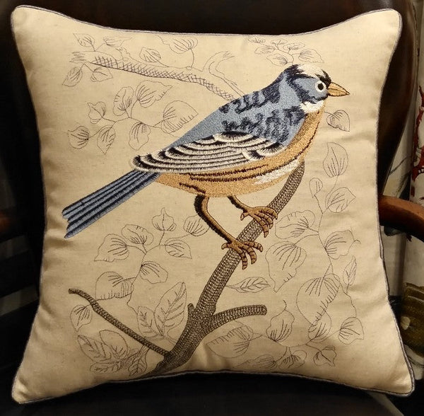 Decorative Throw Pillows for Couch, Bird Pillows, Pillows for Farmhouse, Sofa Throw Pillows, Embroidery Throw Pillows, Rustic Pillows-HomePaintingDecor