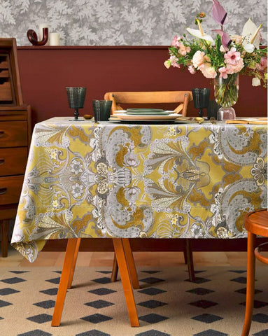 Farmhouse Table Cloth, Wedding Tablecloth, Square Tablecloth for Round Table, Dining Room Flower Table Cloths, Cotton Rectangular Table Covers for Kitchen-HomePaintingDecor