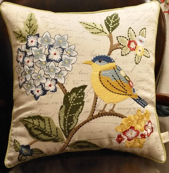 Decorative Throw Pillows for Couch, Bird Pillows, Pillows for Farmhouse, Sofa Throw Pillows, Embroidery Throw Pillows, Rustic Pillows-HomePaintingDecor