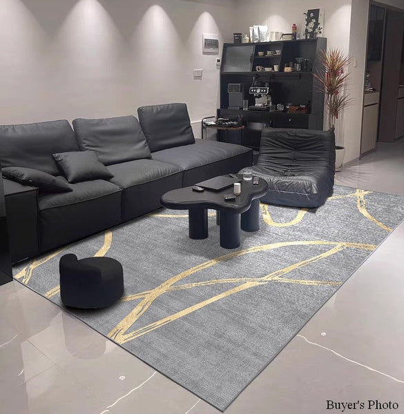 Geometric Contemporary Modern Rugs Next to Bed, Abstract Area Rugs for Living Room, Modern Rugs under Dining Room Table, Modern Carpets for Kitchen-HomePaintingDecor