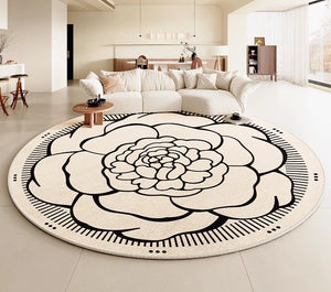 Modern Rug Ideas for Living Room, Bedroom Modern Round Rugs, Dining Room Contemporary Round Rugs, Circular Modern Rugs under Chairs-HomePaintingDecor