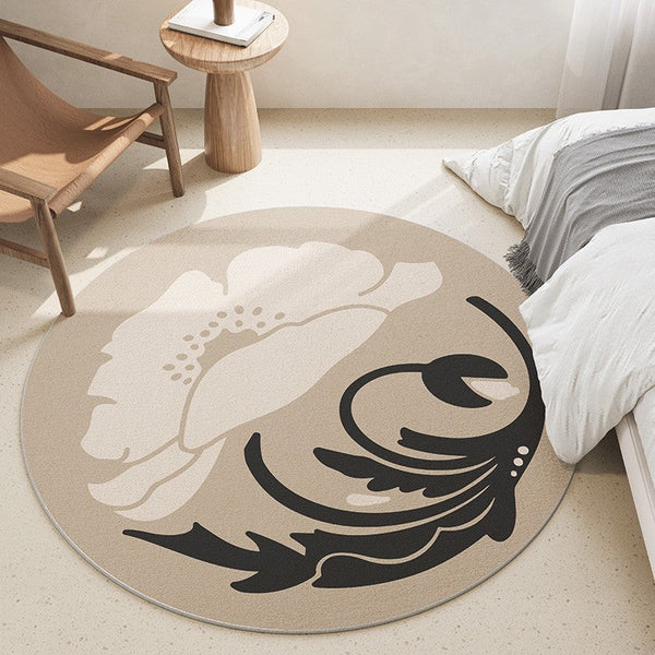 Bathroom Modern Round Rugs, Circular Modern Rugs under Coffee Table, Round Modern Rugs in Living Room, Round Contemporary Modern Rugs for Bedroom-HomePaintingDecor