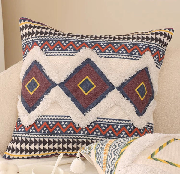 Oriental Decorative Throw Pillows for Living Room, Square Pillows for Couch, Geometric Modern Pillow Covers, Bohemian Decorative Sofa Pillows-HomePaintingDecor