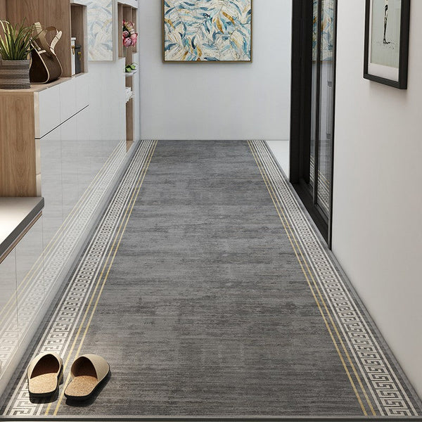 Modern Long Hallway Runners, Kitchen Runner Rugs, Entryway Runner Rugs, Grey Runners for Entrance Hallway, Long Hallway Runners, Long Narrow Runner Rugs-HomePaintingDecor