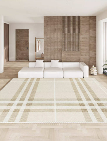 Large Beige Area Rugs for Living Room, Geometric Rug for Dining Room, Contemporary Rugs for Bedroom, Modern Floor Rugs for Office-HomePaintingDecor