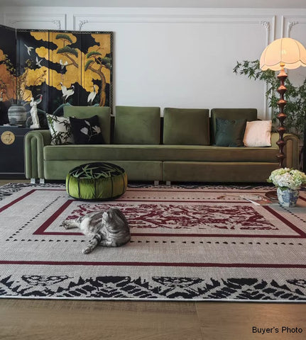 Dining Room Floor Rugs, Abstract Contemporary Rugs for Bedroom, Mid Century Area Rugs for Living Room, Elegant Modern Area Rugs under Sofa, Modern Carpets for Office-HomePaintingDecor