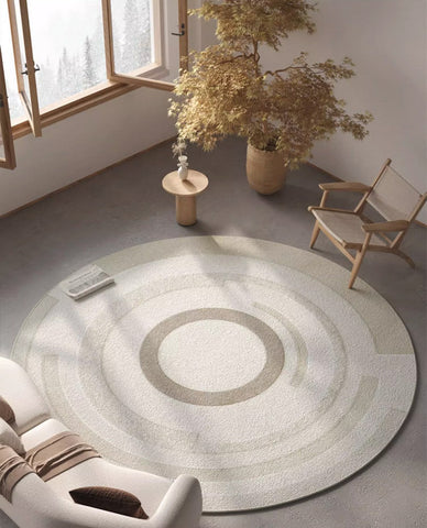 Contemporary Modern Rug Ideas for Living Room, Circular Modern Rugs for Bedroom, Abstract Contemporary Round Rugs for Dining Room-HomePaintingDecor