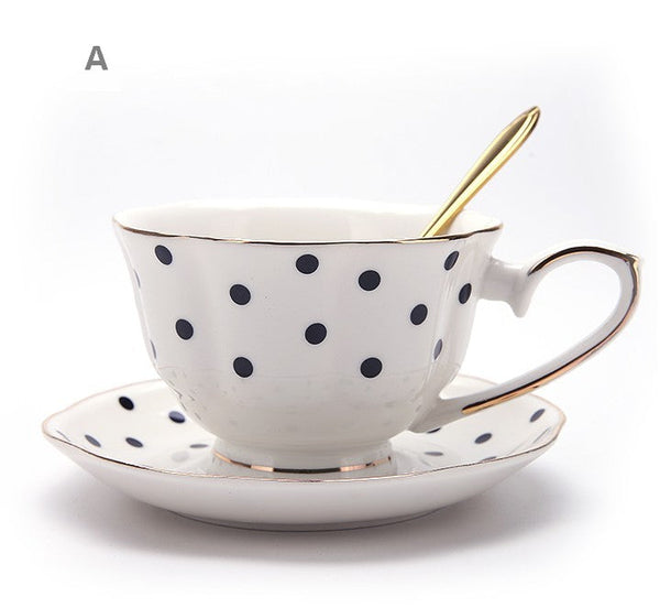 Elegant Ceramic Coffee Cups, Beautiful British Tea Cups, Unique Porcelain Cup and Saucer, Creative Porcelain Tea Cup Set-HomePaintingDecor