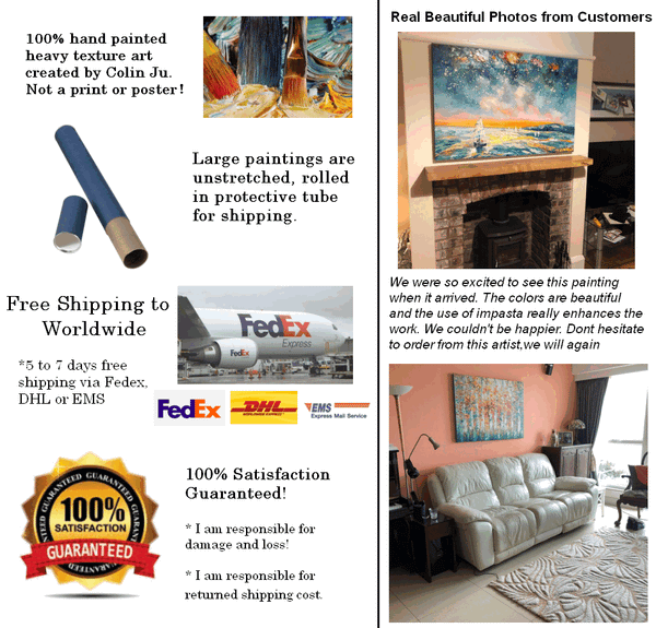 Mountain Landscape Painting, Original Landscape Painting, Custom Art, Heavy Texture Painting, Oil Painting for Living Room